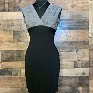 Max Studio Grey & Black Body Con Dress - Size S